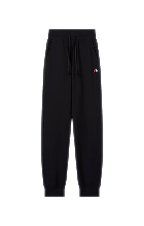 Pantaloni Donna Champion Icons Slim Fit con Polsino in Cotone Elasticizzato Nero