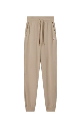 Pantaloni Donna Champion Icons Slim Fit con Polsino in Cotone Elasticizzato Beige