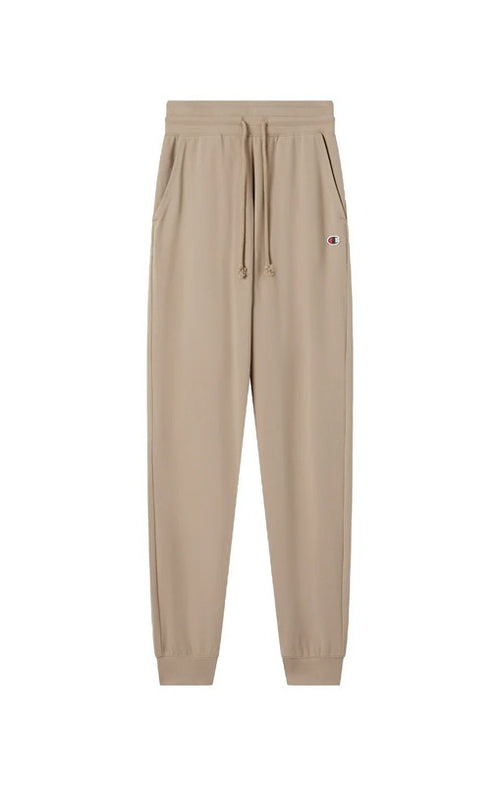 Pantaloni Donna Champion Icons Slim Fit con Polsino in Cotone Elasticizzato Beige