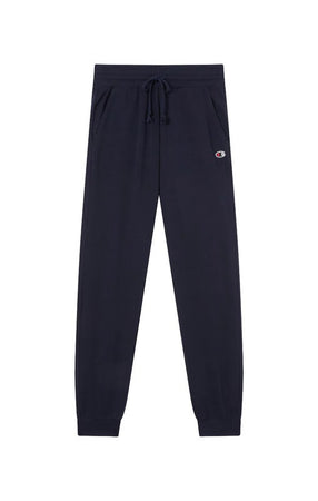 Pantaloni Donna Champion Icons Slim Fit con Polsino in Cotone Elasticizzato Blu