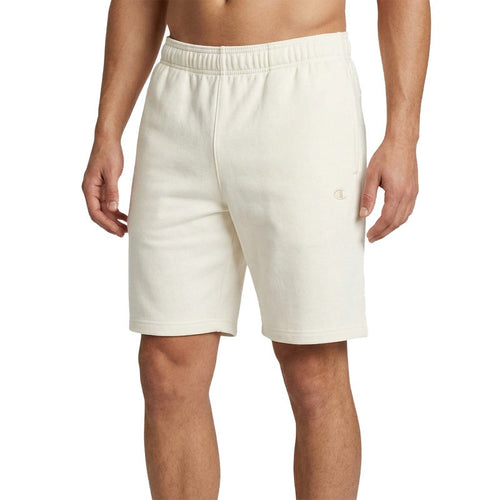 Champion Pantaloncini Uomo Tuta Leggeri in Cotone e Poliestere Spring Poly Terry 280 g Panna