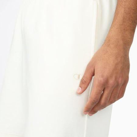 Champion Pantaloncini Uomo Tuta Leggeri in Cotone e Poliestere Spring Poly Terry 280 g Panna