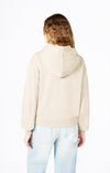 Champion Felpa Donna con Cappuccio e Zip Icons Oversize Casual con Tasche e Logo Ricamato Beige