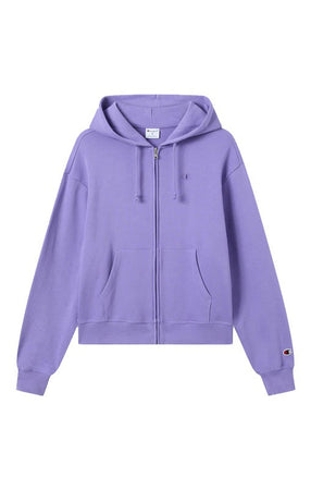 Champion Felpa Donna con Cappuccio e Zip Icons Oversize Casual con Tasche e Logo Ricamato Viola