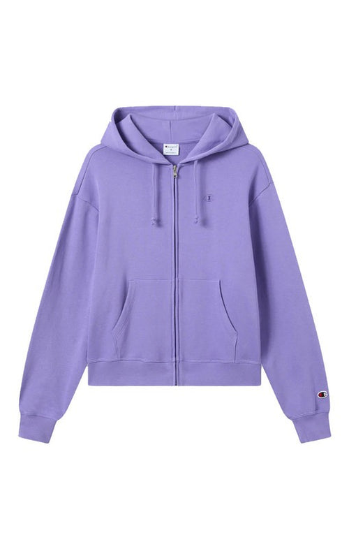 Champion Felpa Donna con Cappuccio e Zip Icons Oversize Casual con Tasche e Logo Ricamato Viola