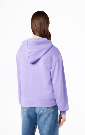 Champion Felpa Donna con Cappuccio e Zip Icons Oversize Casual con Tasche e Logo Ricamato Viola