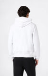 Champion Felpa Uomo con Cappuccio e Zip Icons Regular Fit in Cotone e Poliestere 310 g con Tasche e Logo Ricamato Bianco