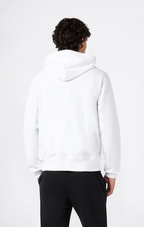 Champion Felpa Uomo con Cappuccio e Zip Icons Regular Fit in Cotone e Poliestere 310 g con Tasche e Logo Ricamato Bianco