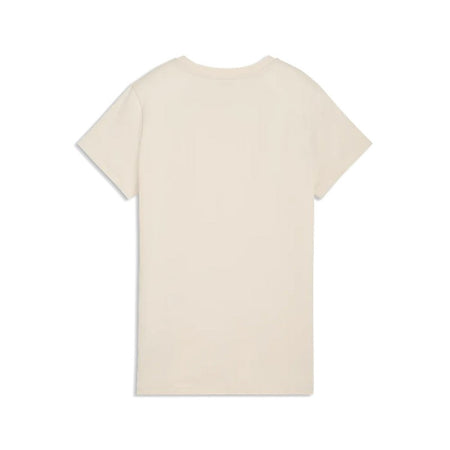 Puma T-Shirt Donna ESS Script in Cotone Beige – Maglietta Girocollo Regular Fit Casual Manica Corta Alpine Snow