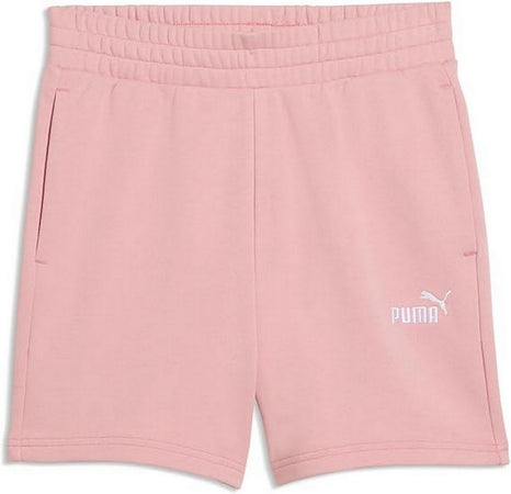 PUMA Ess Small No. 1 Logo 5'' Pantaloncini a Vita Alta TR Rosa