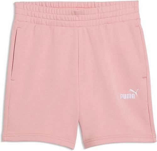 PUMA Ess Small No. 1 Logo 5'' Pantaloncini a Vita Alta TR Rosa