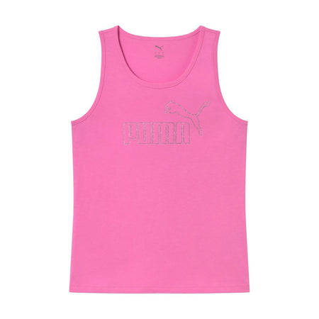 Puma Canotta Donna Lavanda in Cotone – Tank Top Sportivo Casual con Logo Lucido Fuxia