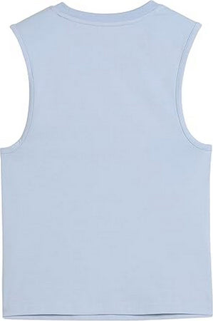 Puma Canotta Donna Sportiva Slim Fit in Cotone – Tank Top Girocollo con Logo N.1 Azzurro