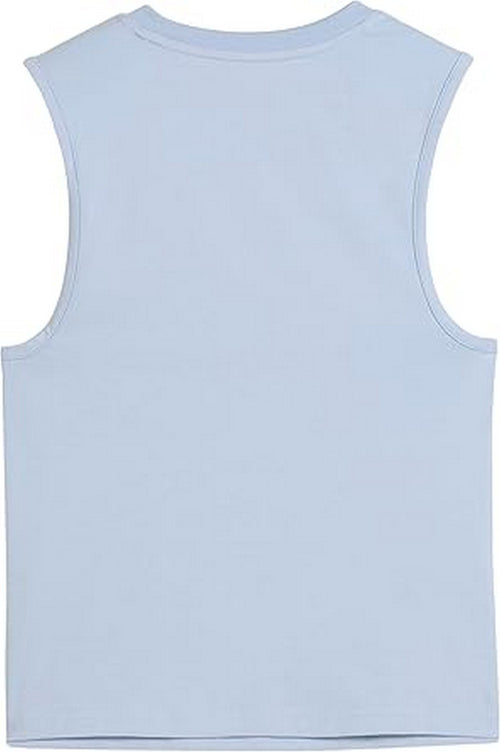 Puma Canotta Donna Sportiva Slim Fit in Cotone – Tank Top Girocollo con Logo N.1 Azzurro