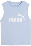 Puma Canotta Donna Sportiva Slim Fit in Cotone – Tank Top Girocollo con Logo N.1 Azzurro