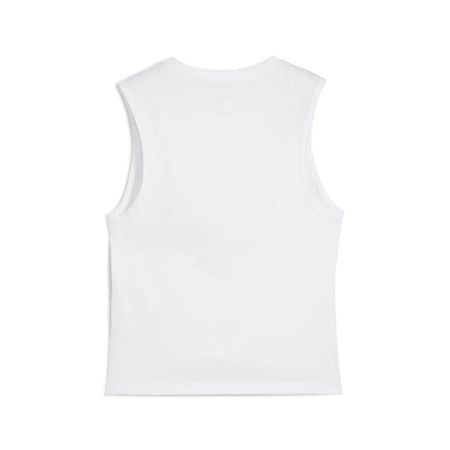 Puma Canotta Donna Sportiva Slim Fit in Cotone – Tank Top Girocollo con Logo N.1 PUMA White