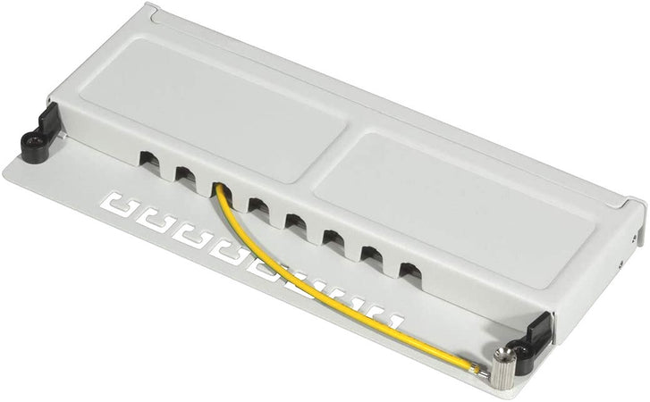 Mini Panello Patch Cat.6, schermato, 0,5U, 8 Porte, Grigio