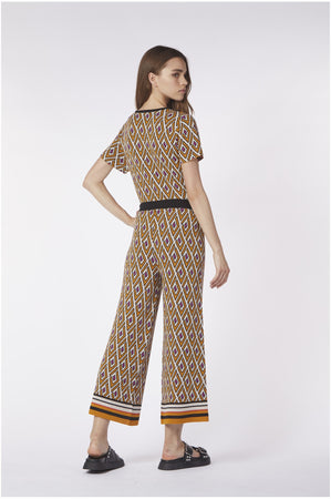 PANTALONI LAVORAZIONE JACQUARD DISEGNO GEOMETRICO