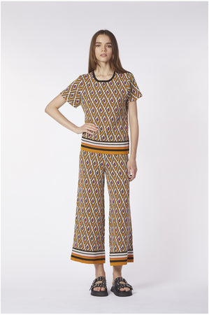 MAGLIA MANICA CORTA LAVORAZIONE JACQUARD DISEGNO GEOMETRICO
