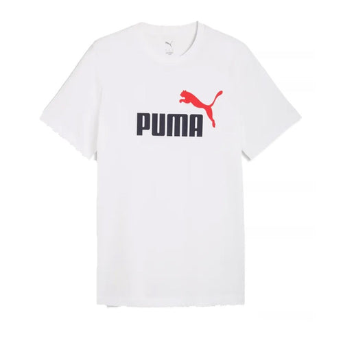 T-shirt Uomo PUMA Essentials 2 Colour N.1 Logo PUMA White-red