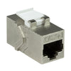 Accoppiatore Cat.6A Keystone 2xRJ45 STP Larghezza solo 14,6 mm Silver