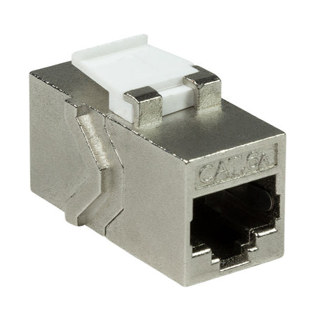 Accoppiatore Cat.6A Keystone 2xRJ45 STP Larghezza solo 14,6 mm Silver
