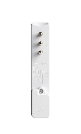 Spina Italiana Ultrapiatta 2P+T 10A Bianco
