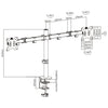 Supporto da Scrivania per 2 Monitor 13-32'' a Morsetto