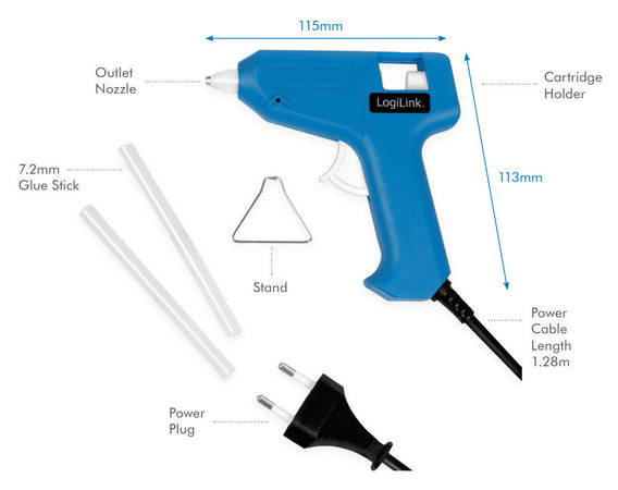 Mini pistola per Colla a Caldo, 10W, blu