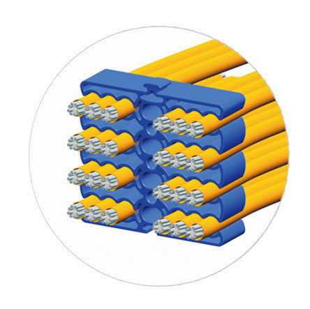 Organizzatore Modulare a Pettine per 24 Cavi Ethernet Blu