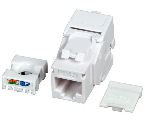 Frutto Keystone Cat.6A UTP Bianco con tappo antipolvere