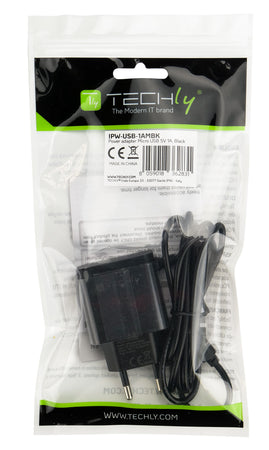 Caricabatterie Alimentatore Micro USB 5V 1A per Smartphone Tablet Nero