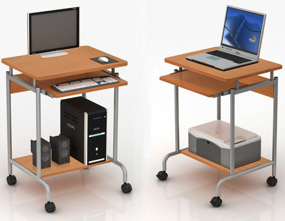 Scrivania Mobile ''Compact'' per Computer Ripiano Tastiera Scorrevole