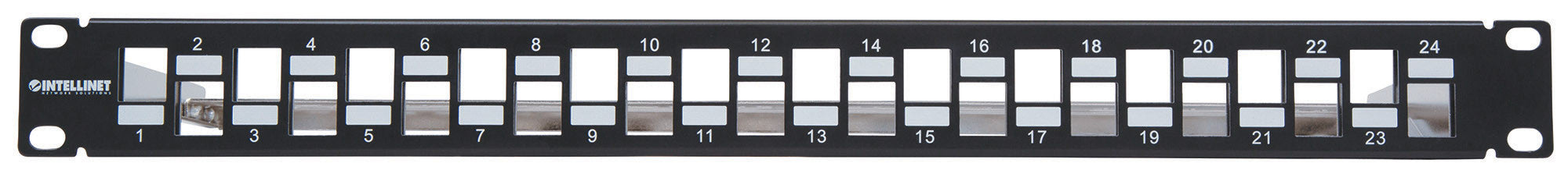 Pannello Patch Slim 1HE 24 Posti Keystone Senza Frutti Nero