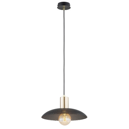 Sospensione Contemporanea Spirit 1 Luce In Acciaio Oro E Nero