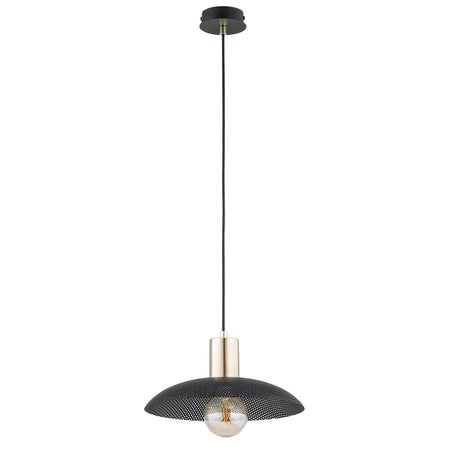 Sospensione Contemporanea Spirit 1 Luce In Acciaio Oro E Nero