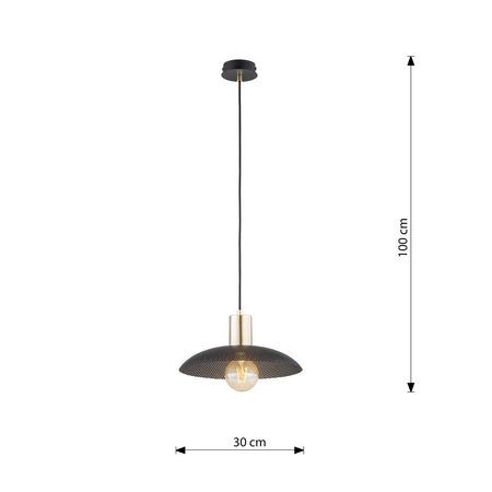 Sospensione Contemporanea Spirit 1 Luce In Acciaio Oro E Nero