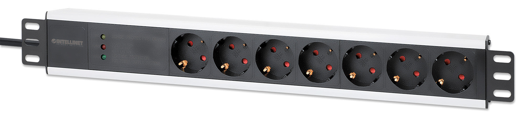 Multipresa per Rack 19'' 7 posti Spina Schuko Angolata 1U