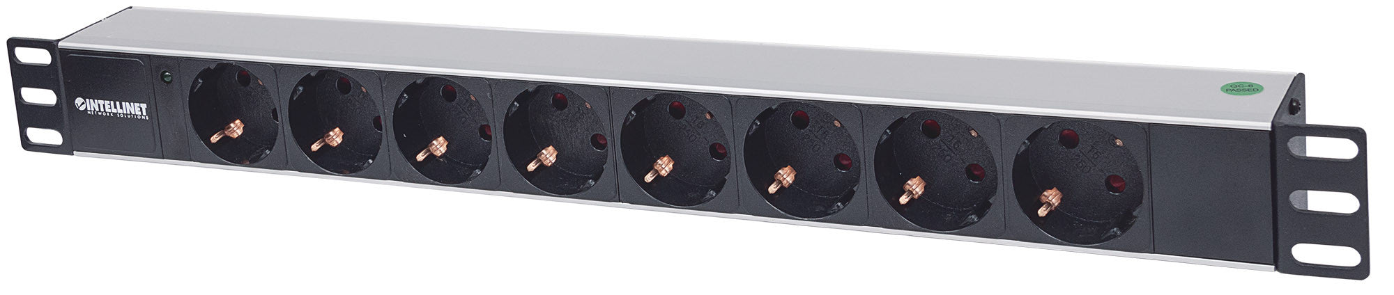 Multipresa per Rack 19'' 8 posti Spina Schuko Angolata 1U
