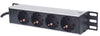 Multipresa Schuko 4 posti da Rack 10'' con Spina Schuko Angolata 1U
