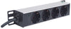 Multipresa Schuko 4 posti da Rack 10'' con Spina Schuko Angolata 1U