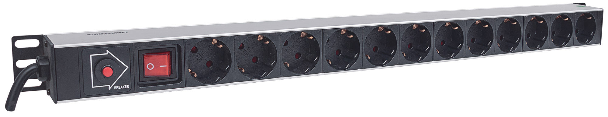Multipresa Verticale per Rack 12 Posti Spina Schuko Angolata