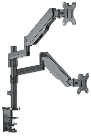 Supporto da Scrivania Doppio Monitor 17-32'' con molla a gas Nero