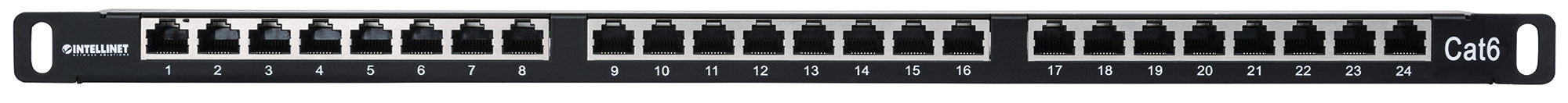 Pannello Patch 24 posti 19'' 0.5U Cat6 FTP Nero