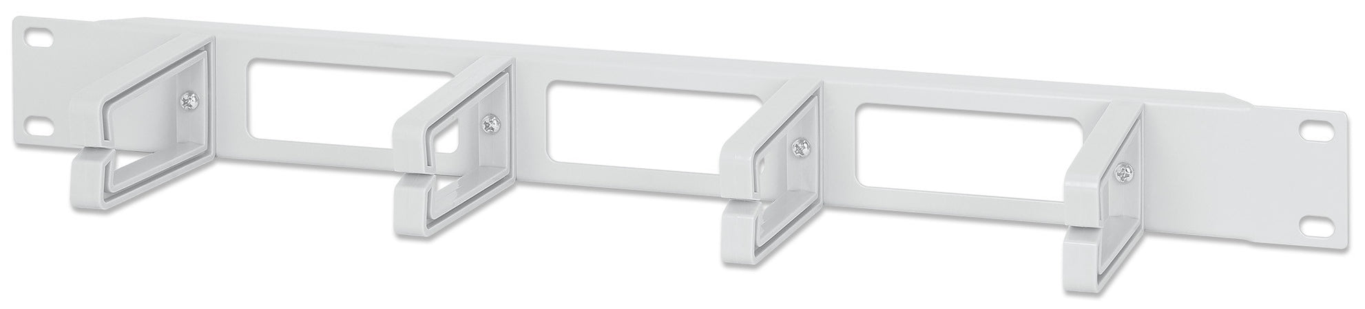 Pannello Passacavi 19'' 4 anelli in plastica 1U Grigio