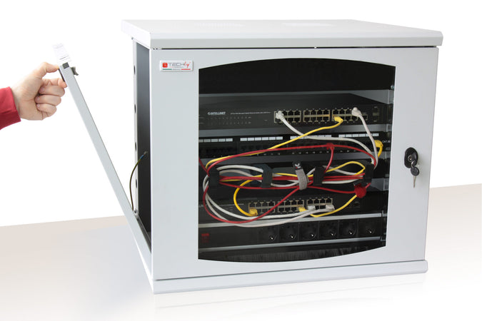 Armadio Rack 19'' a muro 13 unit&agrave sezione unica prof. 500mm Nero