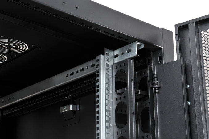 Armadio NetRack 19'' 600x1000 24 Unit&agrave Ventilato Nero da Assemblare