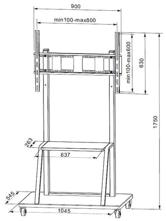 Supporto a Pavimento con Mensola per TV LCD/LED/Plasma 55-100''