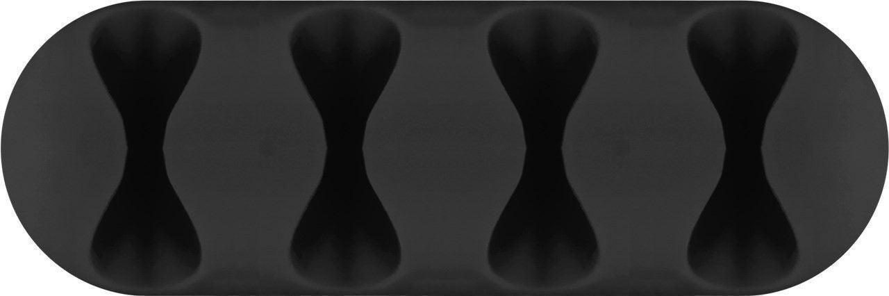 Set 2 Fermacavo da Scrivania a quattro posti Nero