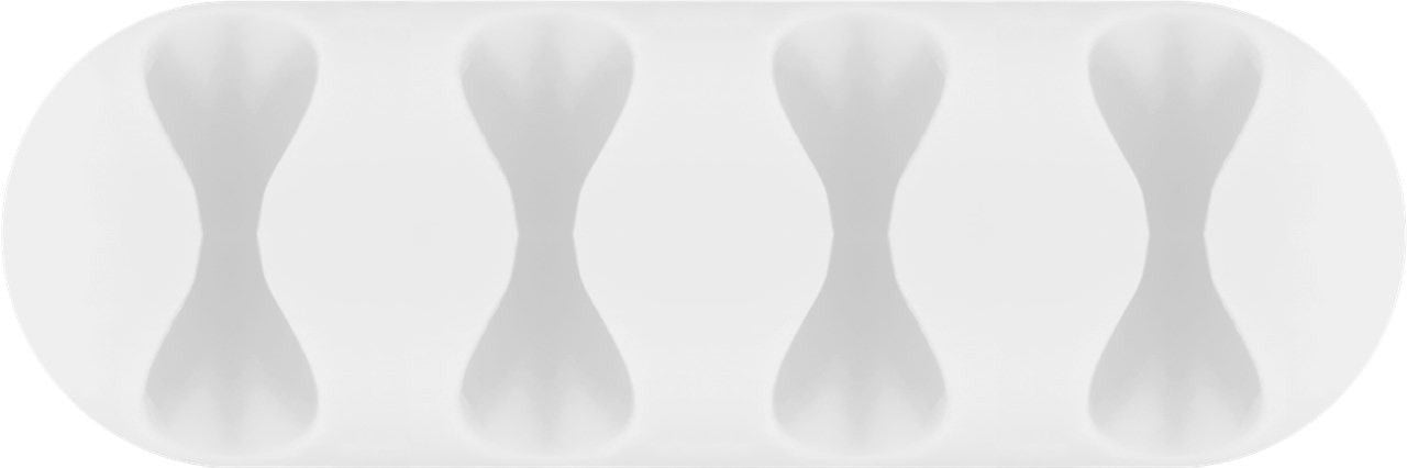 Set 2 Fermacavo da Scrivania a quattro posti Bianco